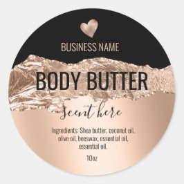 体バターバラ金ゴールドモダン製品ラベル ラウンドシール