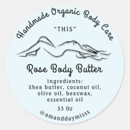 体バターバーム気にパッケージングブルーパステル ラウンドシール