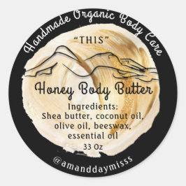 体バターバ気にーム包装金ゴールドブラック ラウンドシール