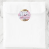 体バターラベル金ゴールド及びホログラフィックピンク ラウンドシール (バッグ)