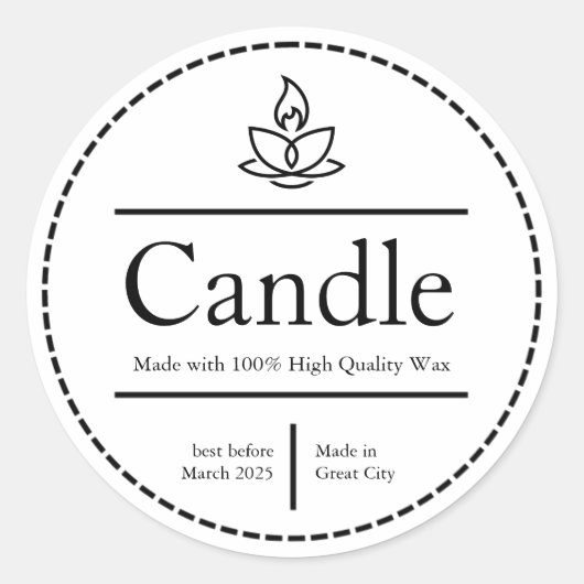 体バターラベル、キャンドルラベル、食品ラベル ラウンドシール (正面)