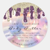 体バター包装グリッタードリップ金ゴールド自筆証書 ラウンドシール (正面)