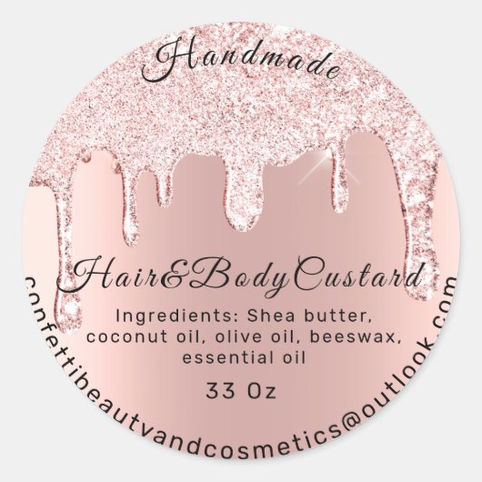 体バター包装バラ乾燥化粧品メール ラウンドシール (正面)