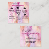 体バター塗布ピンク金ゴールド水色 スクエア名刺 (正面/裏面)