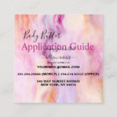 体バター塗布ピンク金ゴールド水色 スクエア名刺 (裏面)