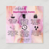 体バター塗布ピンク金ゴールド水色 スクエア名刺 (正面)