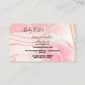 体バター塗布ピンク金ゴールド水色 名刺 (裏面)