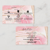 体バター塗布ピンク金ゴールド水色 名刺 (正面/裏面)