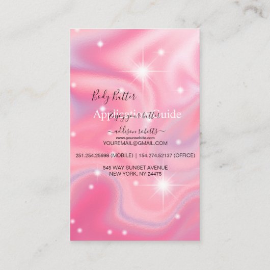 体バター応用ガイエレガントドグラムブシン 名刺 (裏面)