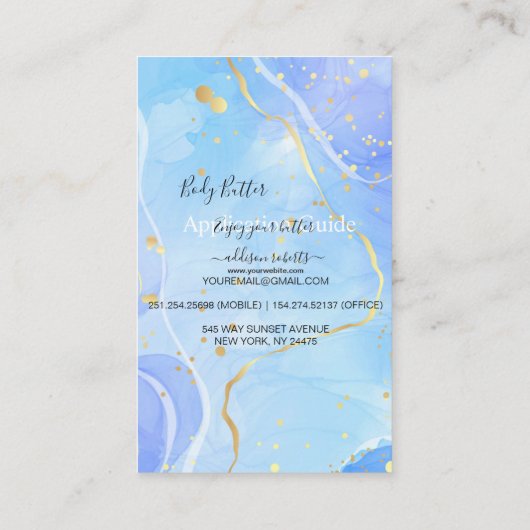 体バター応用ガイエレガントド 名刺 (裏面)