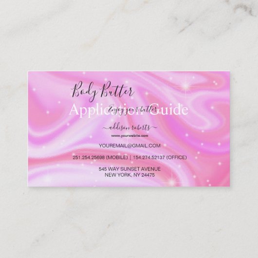 体バター応用ガイドカラフルGlam 名刺 (裏面)