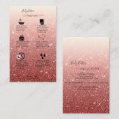 体バター応用ガイドモダンピンクグリッター 名刺 (正面/裏面)