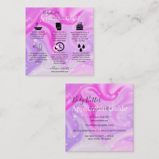 体バター応用ガイモダンドグラムスクエア スクエア名刺 (正面/裏面)