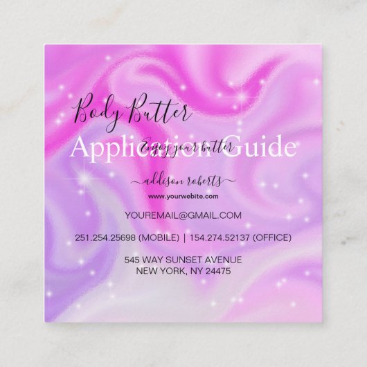 体バター応用ガイモダンドグラムスクエア スクエア名刺 (裏面)