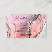 体バター応用ピンク金ゴールド水彩Bu 名刺 (裏面)