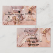 体バター応用ピンク金ゴールド水彩Bu 名刺 (正面/裏面)