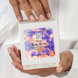 体バター製品包装バラパープルQRロゴ スクエアシール