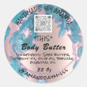 体バター製品包装リースウォーターQRコード ラウンドシール (正面)