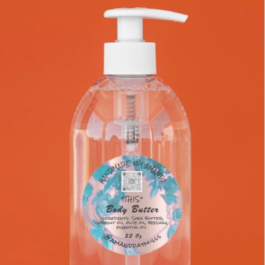 体バター製品包装リースウォーターQRコード ラウンドシール