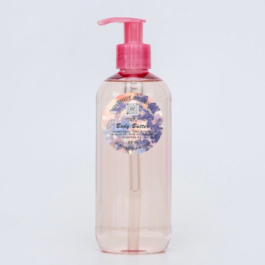 体バター製品包装リースパープルQRコード ラウンドシール