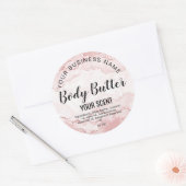 体バター赤面ピンクのアゲイト追加ロゴ ラウンドシール (封筒)