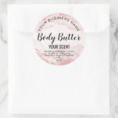 体バター赤面ピンクのアゲイト追加ロゴ ラウンドシール (バッグ)