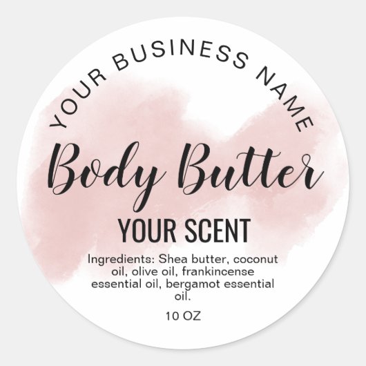 体バター赤面ピンクagate追加ロゴクラシックrou ラウンドシール (正面)