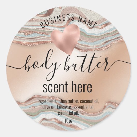 体バター酸モダン石製品ラベル ラウンドシール (正面)