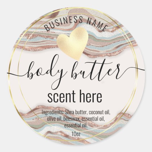 体バター酸モダン石製品ラベル ラウンドシール (正面)