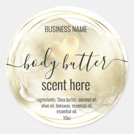体バター金ゴールドモダン製品ラベル ラウンドシール