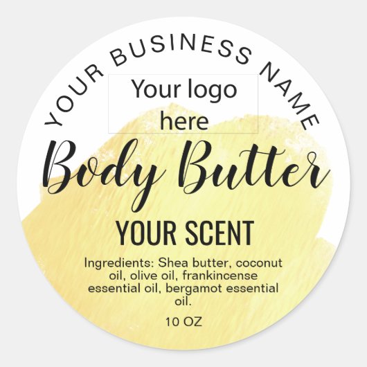 体バター金ゴールド赤面ピンクあなたのロゴを追加 ラウンドシール (正面)
