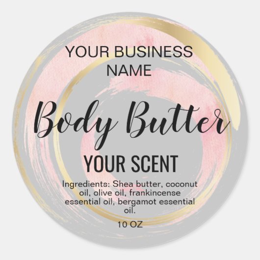 体バター金ゴールド赤面ピンククラシックスクエアステッキ ラウンドシール (正面)