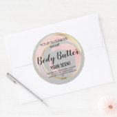 体バター金ゴールド赤面ピンククラシックスクエアステッキ ラウンドシール (封筒)