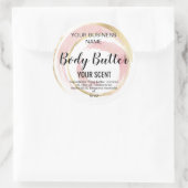 体バター金ゴールド赤面ピンククラシックスクエアステッキ ラウンドシール (バッグ)