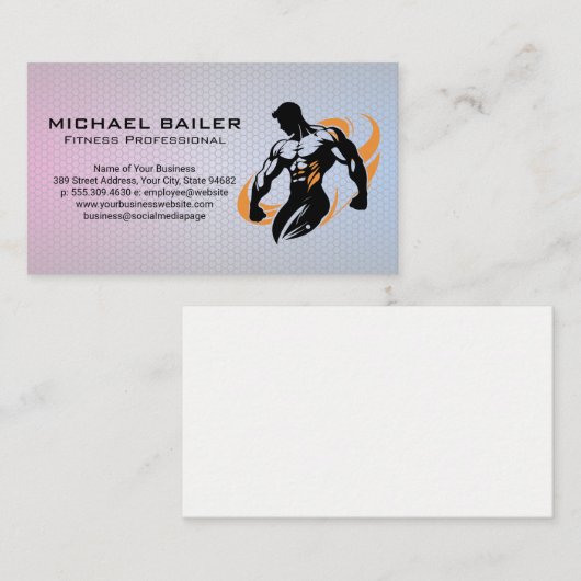 体ビルダーポーシングシルエット 名刺 (正面/裏面)