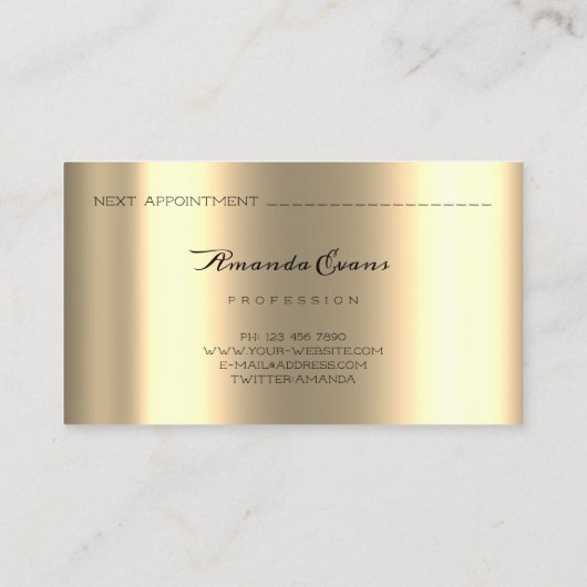 体ビーナス化粧品美しい手術グリッターセピア 予約カード (裏面)