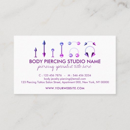 体ピアシングロイヤリティ 名刺 (裏面)