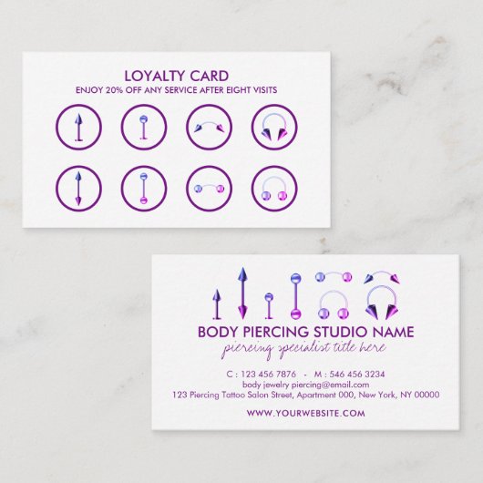 体ピアシングロイヤリティ 名刺 (正面/裏面)