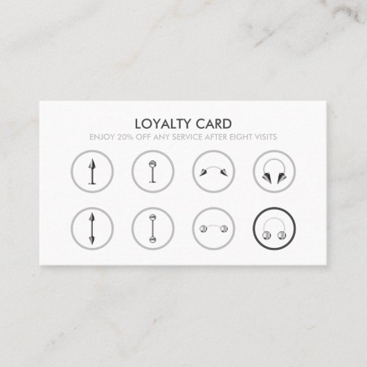 体ピアシング販売ロイヤリティ 名刺 (正面)