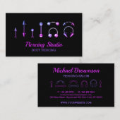 体ピアススタジオパープルピンクジュエリーサロン 名刺 (正面/裏面)