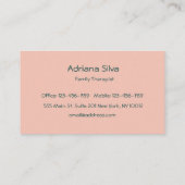体ホリスティックスピリットセラピストピンク 名刺 (裏面)