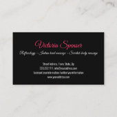 体ホリスティックマッサージウェルネスセラピストブラック 名刺 (裏面)