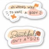 体ポジティビティ引用文ステッカーパック2 シール (正面)