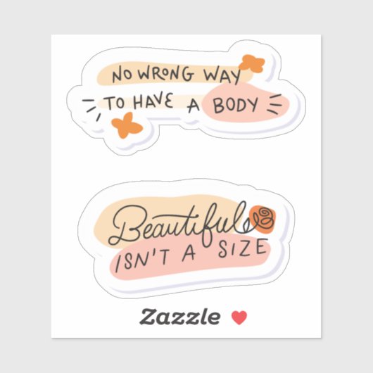 体ポジティビティ引用文ステッカーパック2 シール (シート)