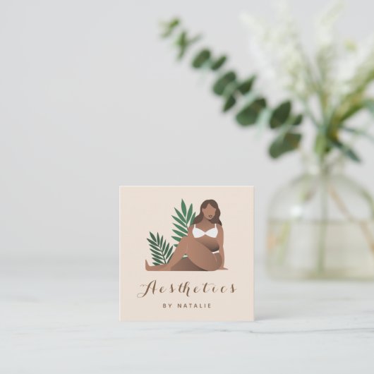 体ポジティブ自己愛の美学ソーシャルメディア スクエア名刺 (スタンド正面)