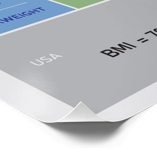 体マスインデックスイラストレーションと体シルエット ポスター (コーナー)