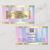 体マッサージスパウェルネスコードロゴブルーピンク 名刺 (正面/裏面)