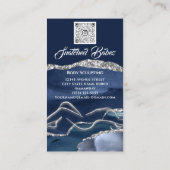 体マッサージ彫刻ロゴ金ゴールドスパブルーネイビー 名刺 (裏面)