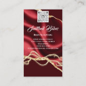 体マッサージ彫刻ロゴ金ゴールドスパ赤 名刺 (裏面)