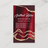 体マッサージ彫刻ロゴ金ゴールドスパInstagra 名刺 (正面)